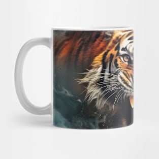 Tiger Animal Wildlife Wilderness Colorful Realistic Illustration Mug